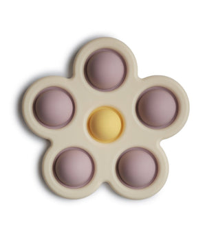 Silikone press toy - Blomst - Soft lilac, Pale daffodil, Ivory.